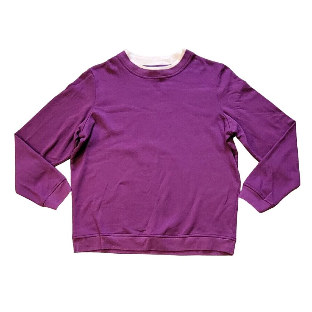 Comfort Corner Womens Size L Purple Long Sleeve Sweatshirt Faux Turtleneck